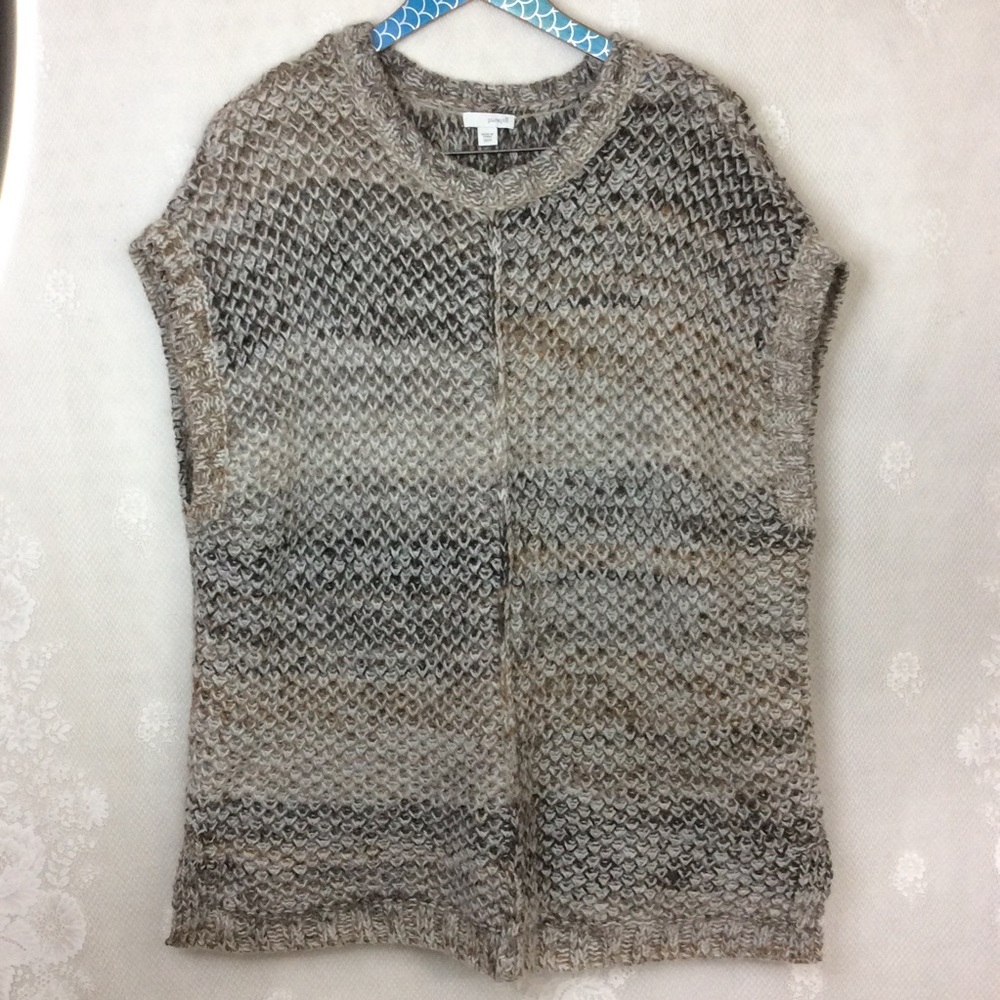 Pure Jill Beige Tan Sleeveless Boxy Sweater XS